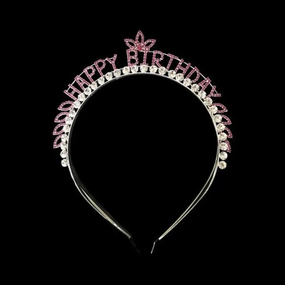Rhinestone Happy Birthday Headband - Picture 1 of 2